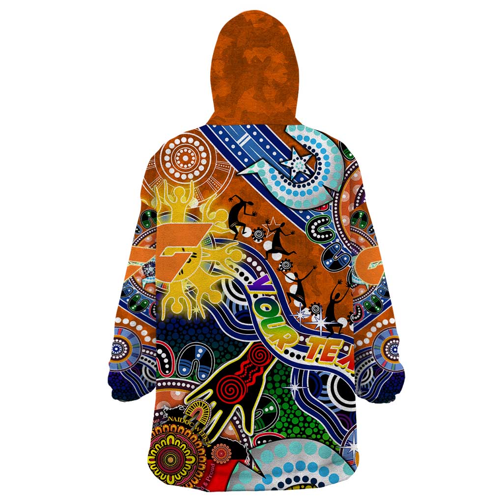 Custom NAIDOC Week 2024 GWS Giants Wearable Blanket Hoodie Australia Aboriginal Dot Painting - Vibe Hoodie Shop