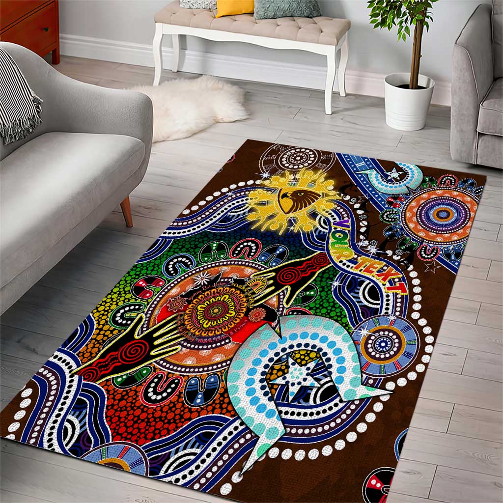 Custom NAIDOC Week 2024 Hawthorn Hawks Area Rug Australia Aboriginal Dot Painting - Vibe Hoodie Shop