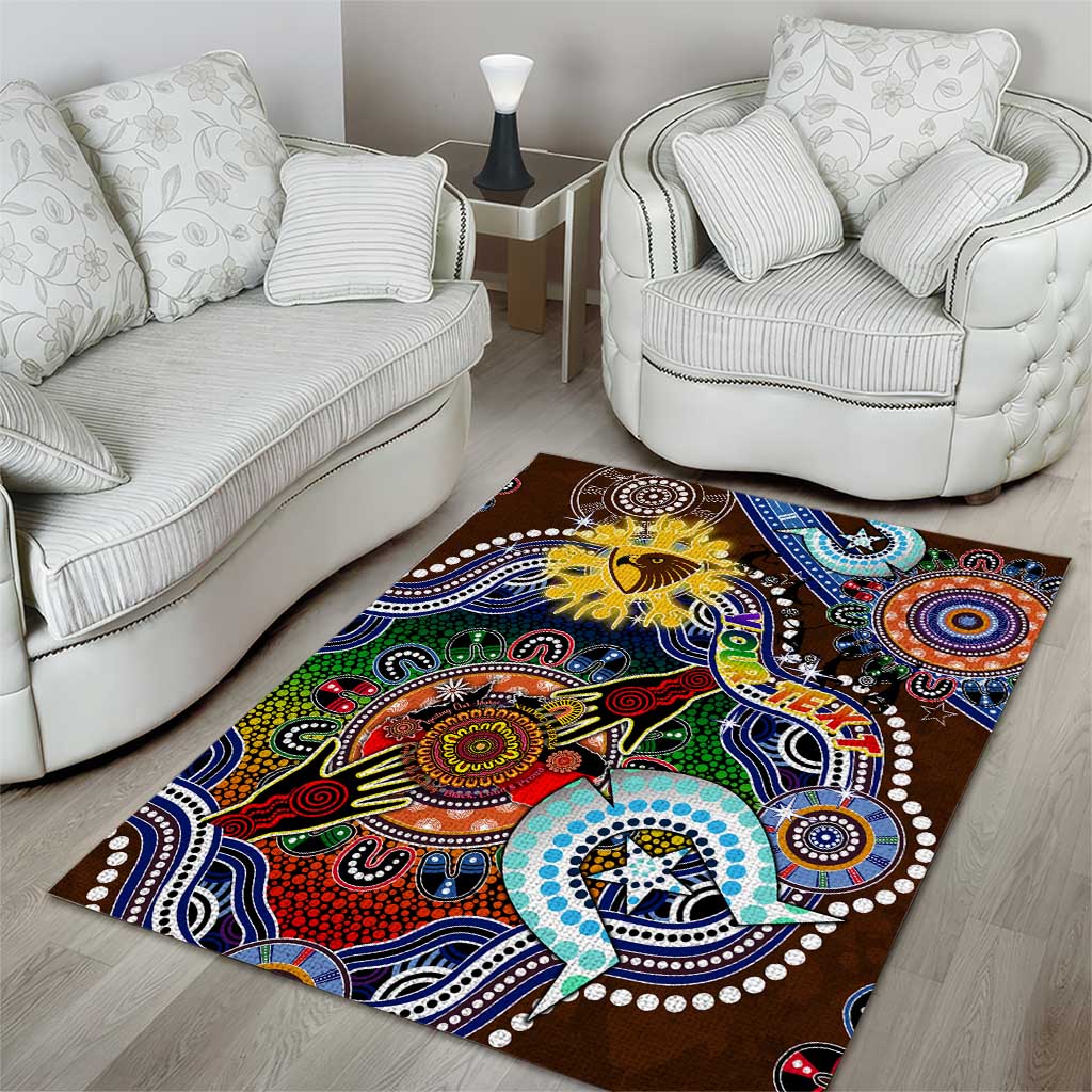 Custom NAIDOC Week 2024 Hawthorn Hawks Area Rug Australia Aboriginal Dot Painting - Vibe Hoodie Shop