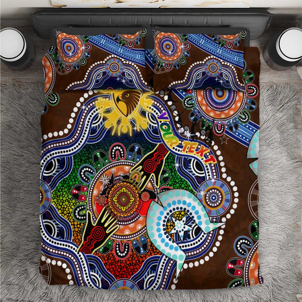 Custom NAIDOC Week 2024 Hawthorn Hawks Bedding Set Australia Aboriginal Dot Painting - Vibe Hoodie Shop