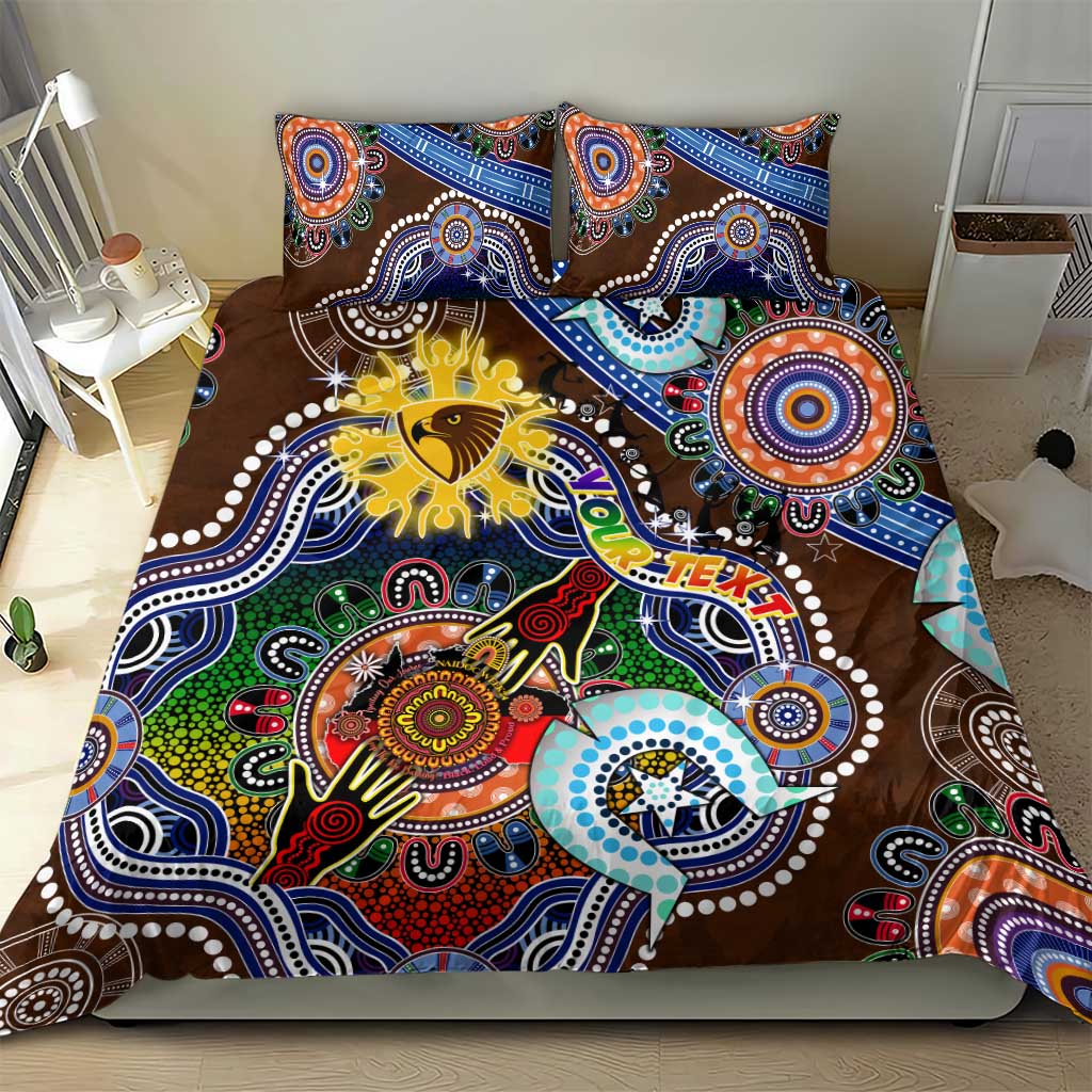 Custom NAIDOC Week 2024 Hawthorn Hawks Bedding Set Australia Aboriginal Dot Painting - Vibe Hoodie Shop