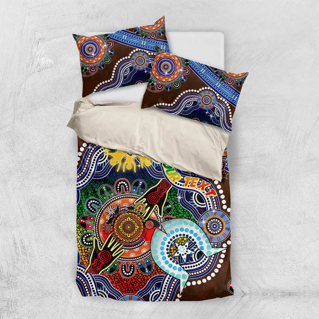 Custom NAIDOC Week 2024 Hawthorn Hawks Bedding Set Australia Aboriginal Dot Painting - Vibe Hoodie Shop