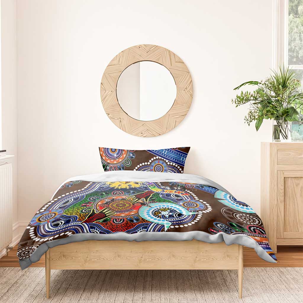 Custom NAIDOC Week 2024 Hawthorn Hawks Bedding Set Australia Aboriginal Dot Painting - Vibe Hoodie Shop