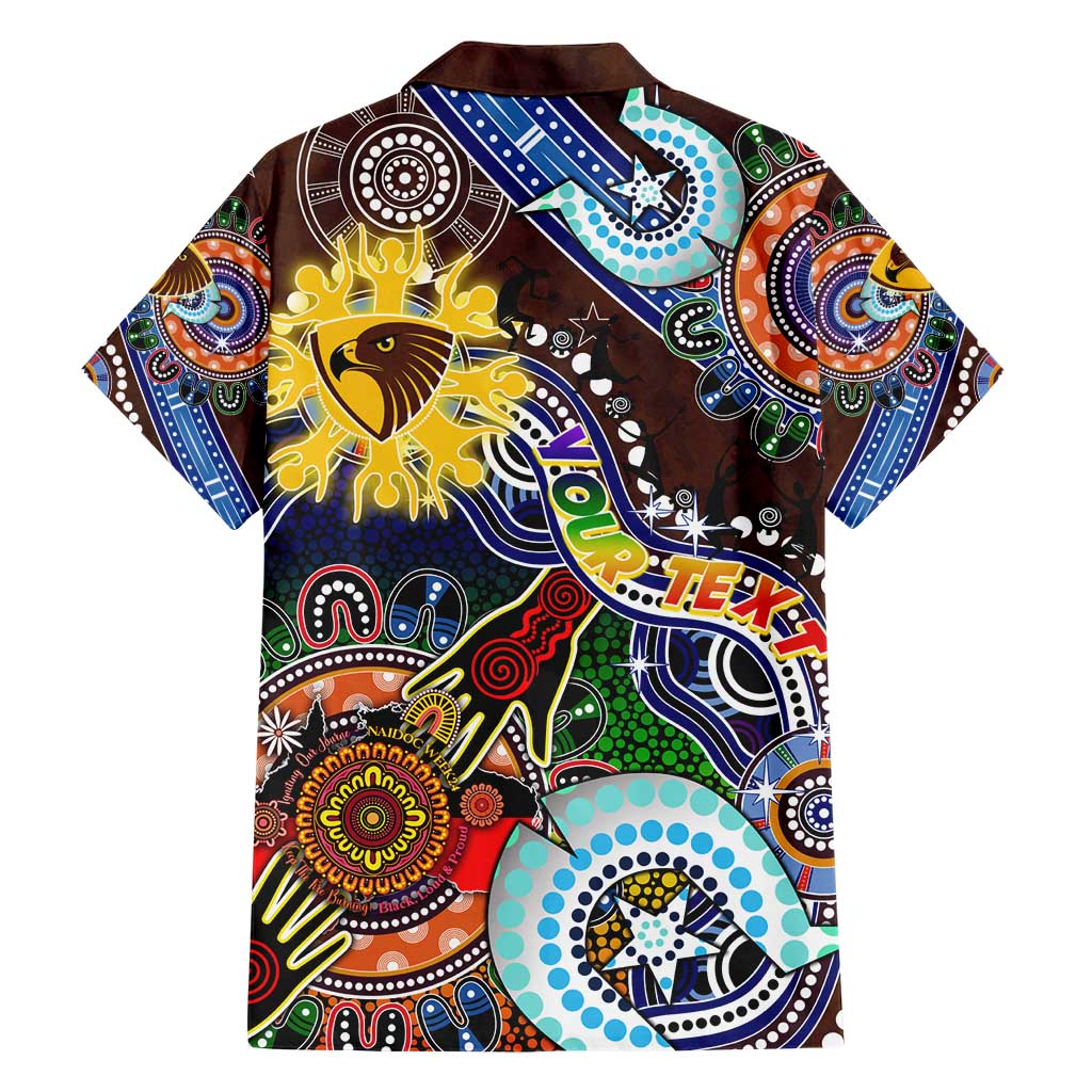 Custom NAIDOC Week 2024 Hawthorn Hawks Hawaiian Shirt Australia Aboriginal Dot Painting - Vibe Hoodie Shop