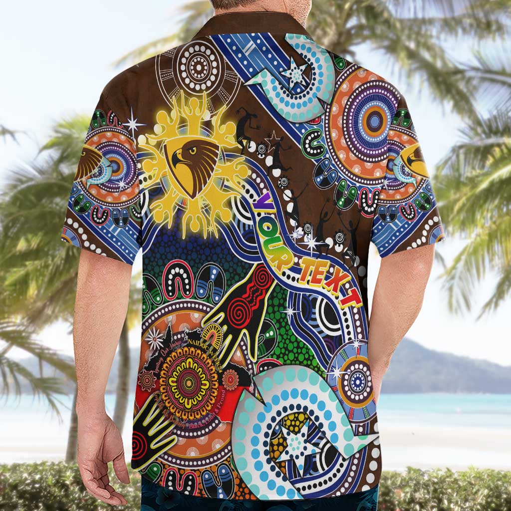 Custom NAIDOC Week 2024 Hawthorn Hawks Hawaiian Shirt Australia Aboriginal Dot Painting - Vibe Hoodie Shop