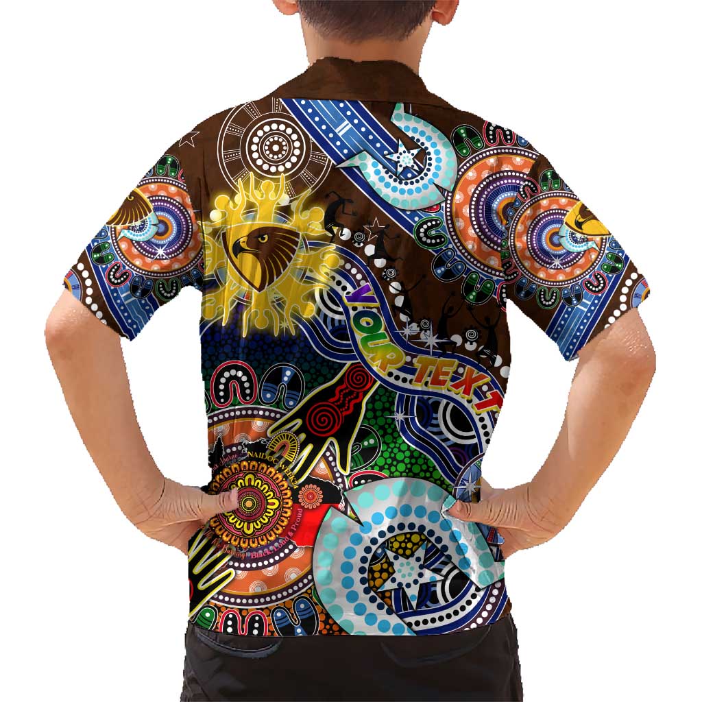 Custom NAIDOC Week 2024 Hawthorn Hawks Hawaiian Shirt Australia Aboriginal Dot Painting - Vibe Hoodie Shop