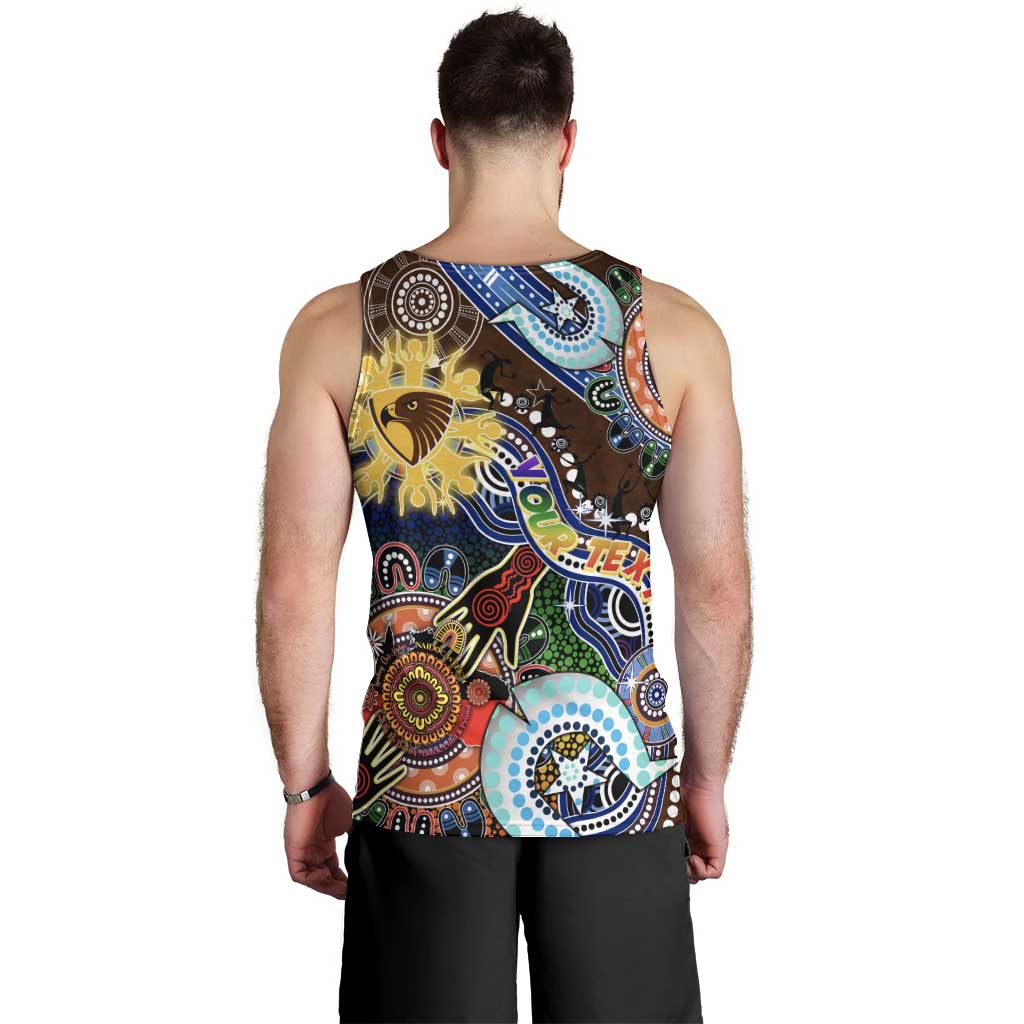 Custom NAIDOC Week 2024 Hawthorn Hawks Men Tank Top Australia Aboriginal Dot Painting - Vibe Hoodie Shop