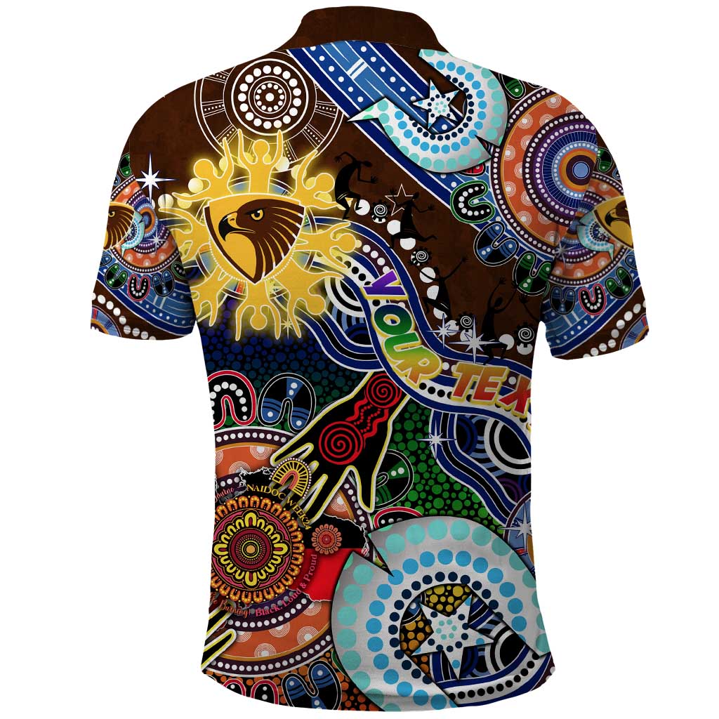 Custom NAIDOC Week 2024 Hawthorn Hawks Polo Shirt Australia Aboriginal Dot Painting - Vibe Hoodie Shop