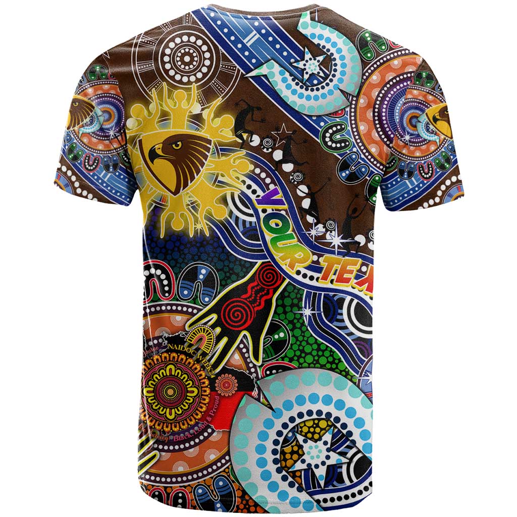 Custom NAIDOC Week 2024 Hawthorn Hawks T Shirt Australia Aboriginal Dot Painting - Vibe Hoodie Shop