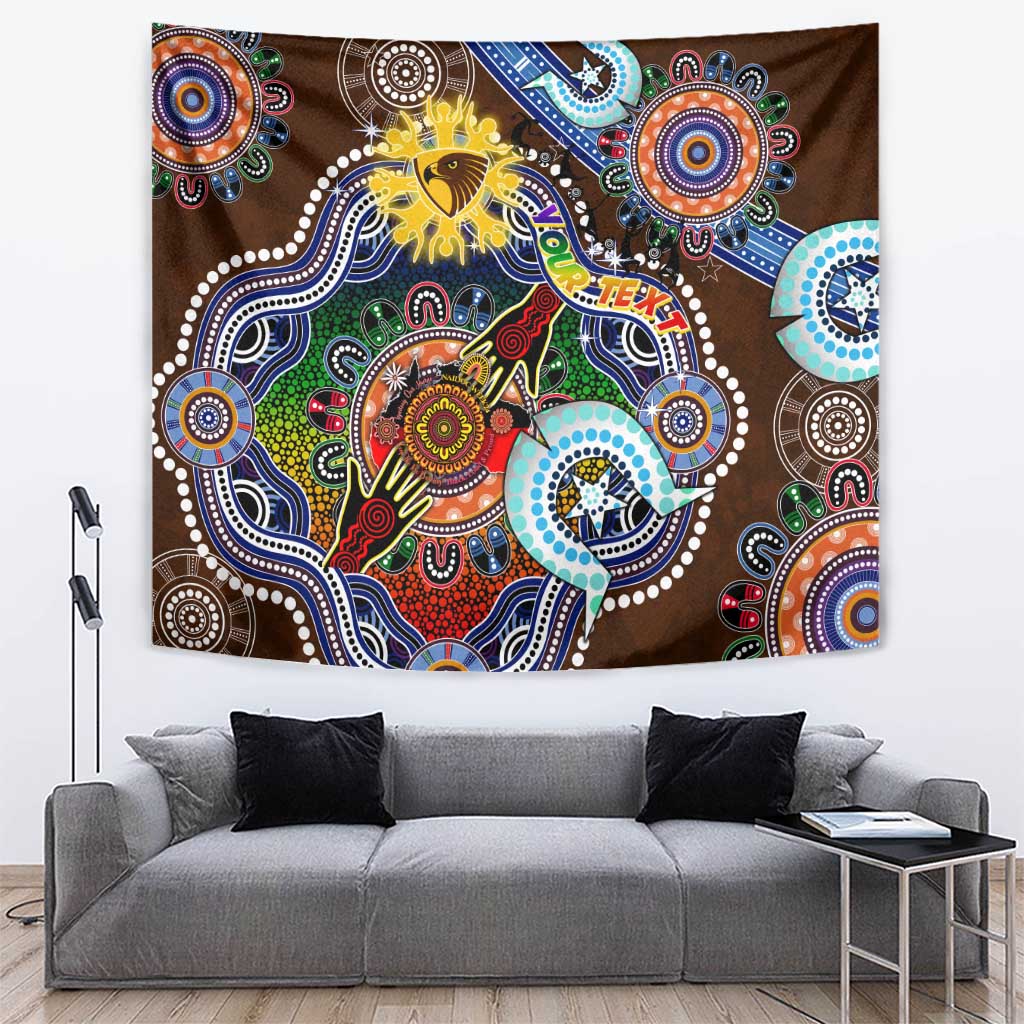 Custom NAIDOC Week 2024 Hawthorn Hawks Tapestry Australia Aboriginal Dot Painting - Vibe Hoodie Shop