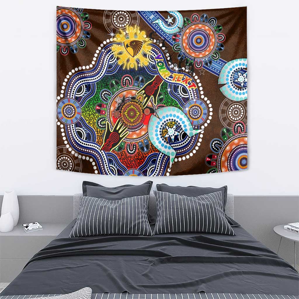 Custom NAIDOC Week 2024 Hawthorn Hawks Tapestry Australia Aboriginal Dot Painting - Vibe Hoodie Shop