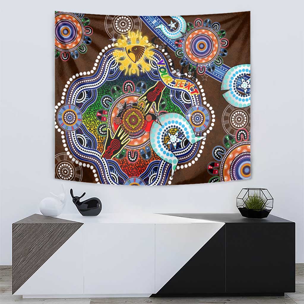 Custom NAIDOC Week 2024 Hawthorn Hawks Tapestry Australia Aboriginal Dot Painting - Vibe Hoodie Shop