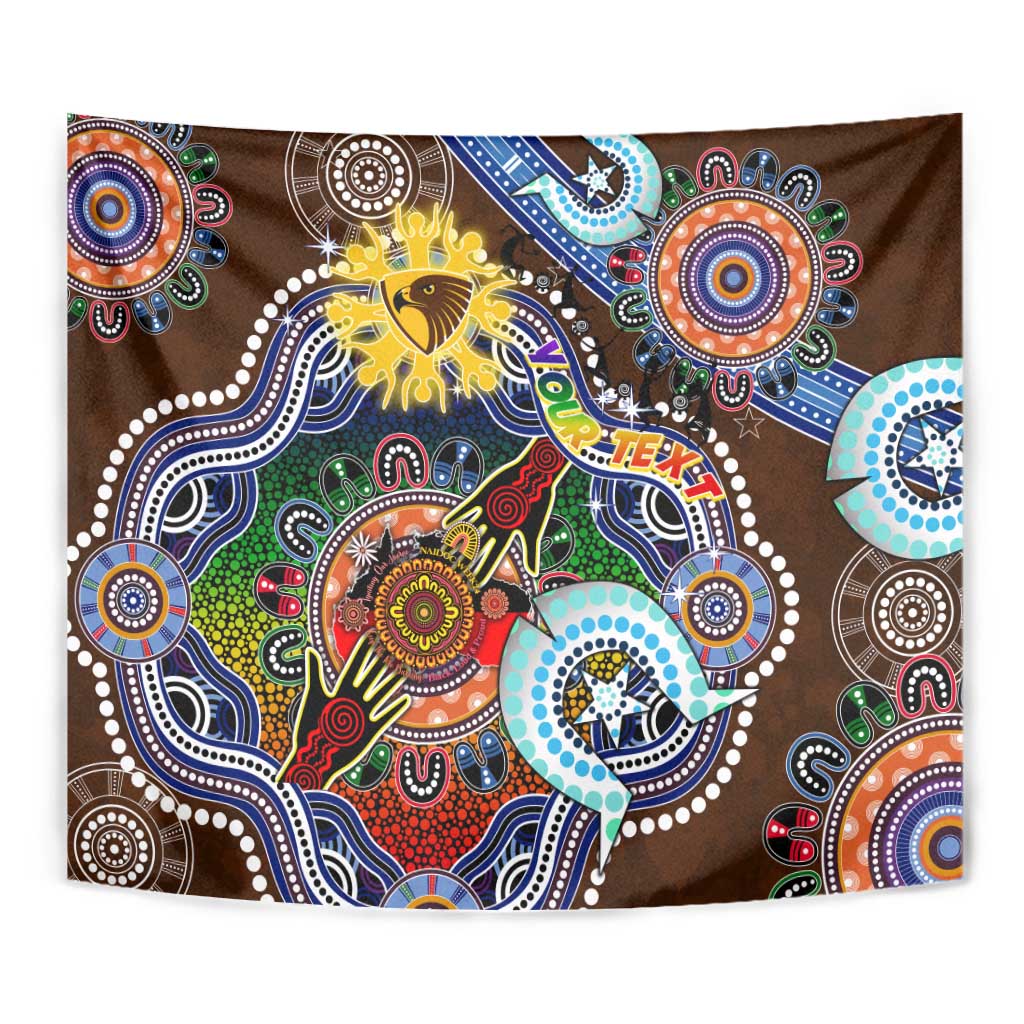 Custom NAIDOC Week 2024 Hawthorn Hawks Tapestry Australia Aboriginal Dot Painting - Vibe Hoodie Shop