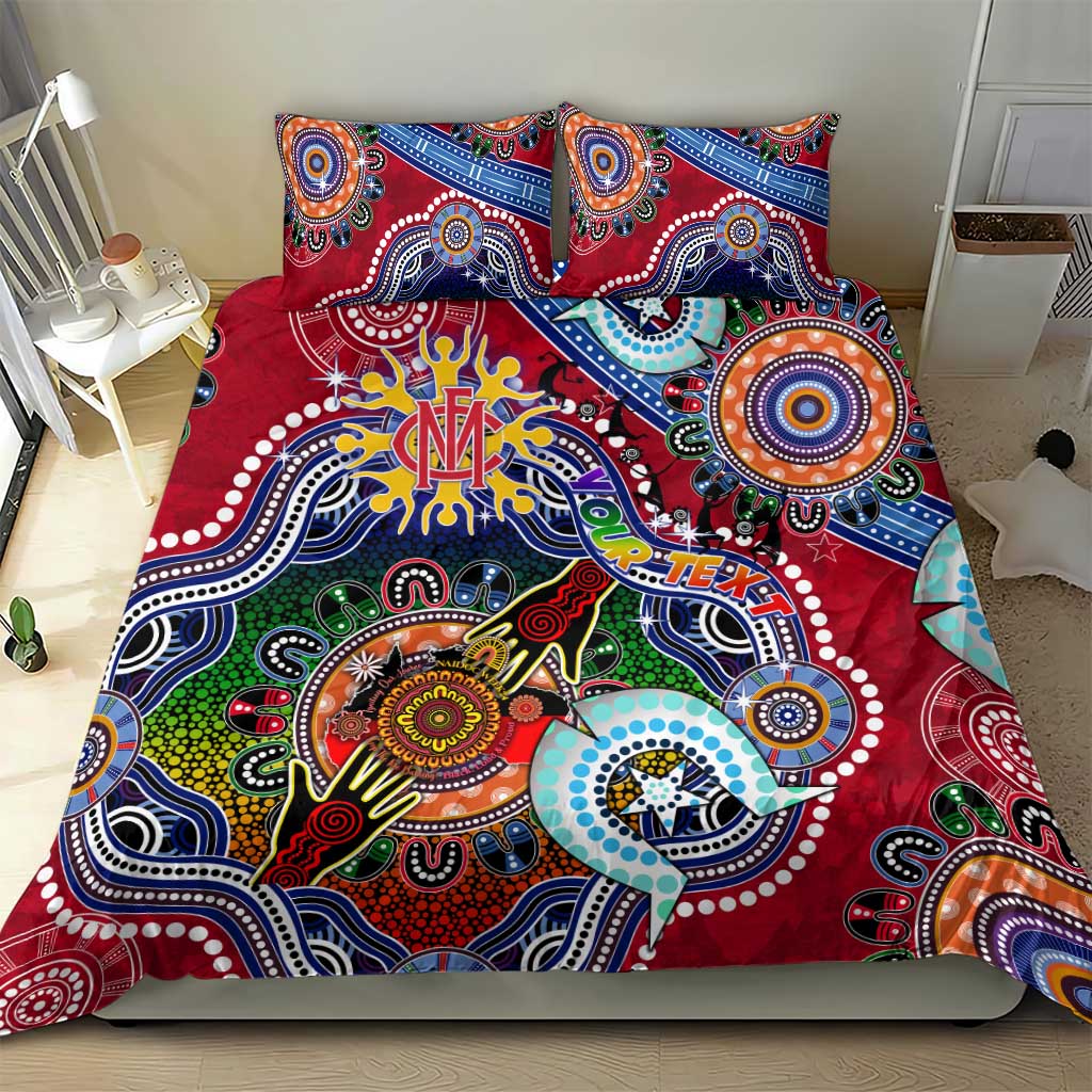 Custom NAIDOC Week 2024 Melbourne Demons Bedding Set Australia Aboriginal Dot Painting - Vibe Hoodie Shop