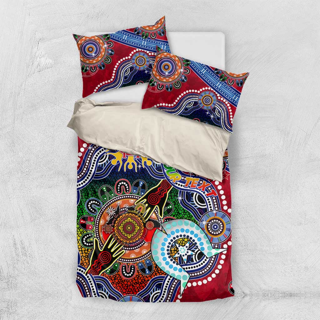 Custom NAIDOC Week 2024 Melbourne Demons Bedding Set Australia Aboriginal Dot Painting - Vibe Hoodie Shop