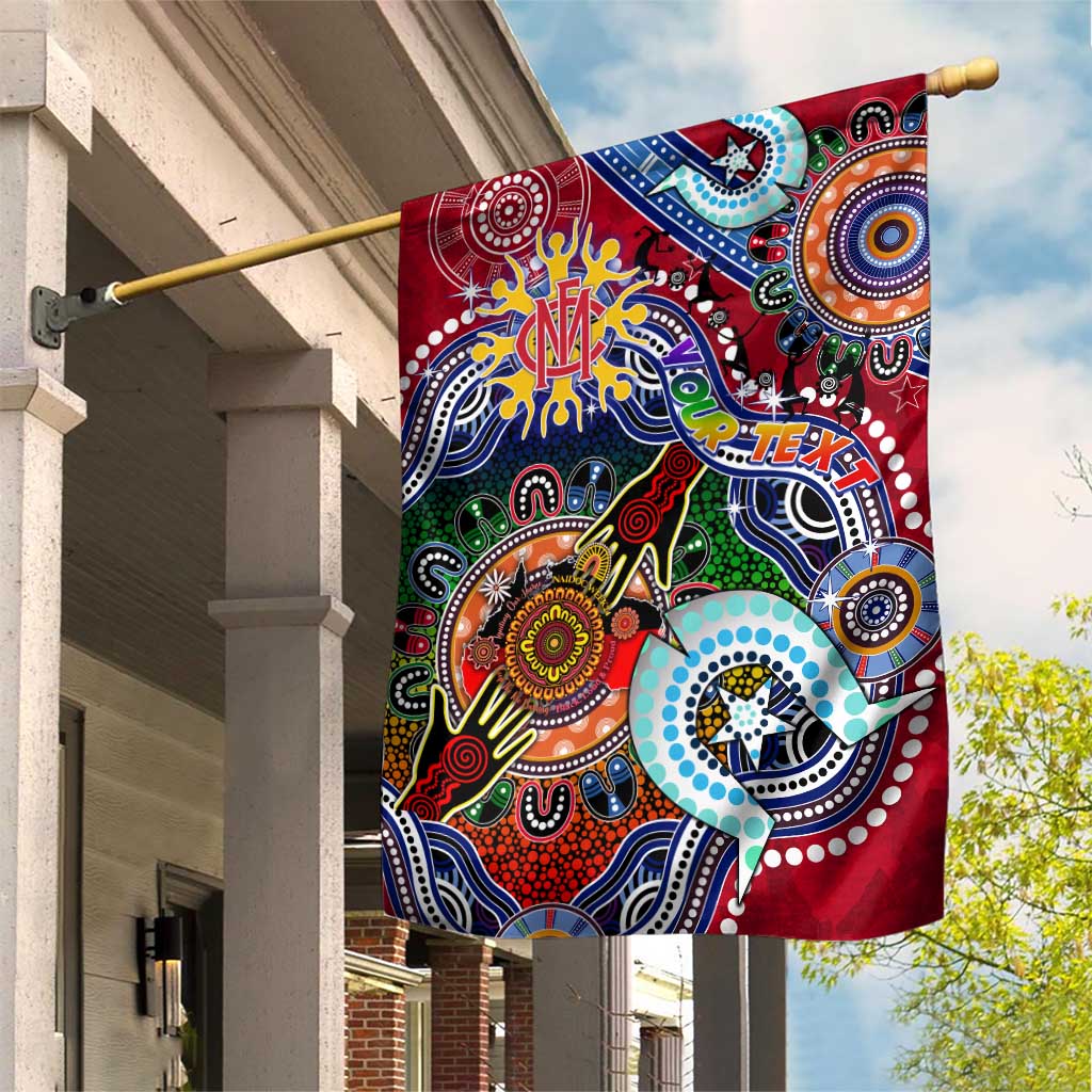 Custom NAIDOC Week 2024 Melbourne Demons Garden Flag Australia Aboriginal Dot Painting - Vibe Hoodie Shop