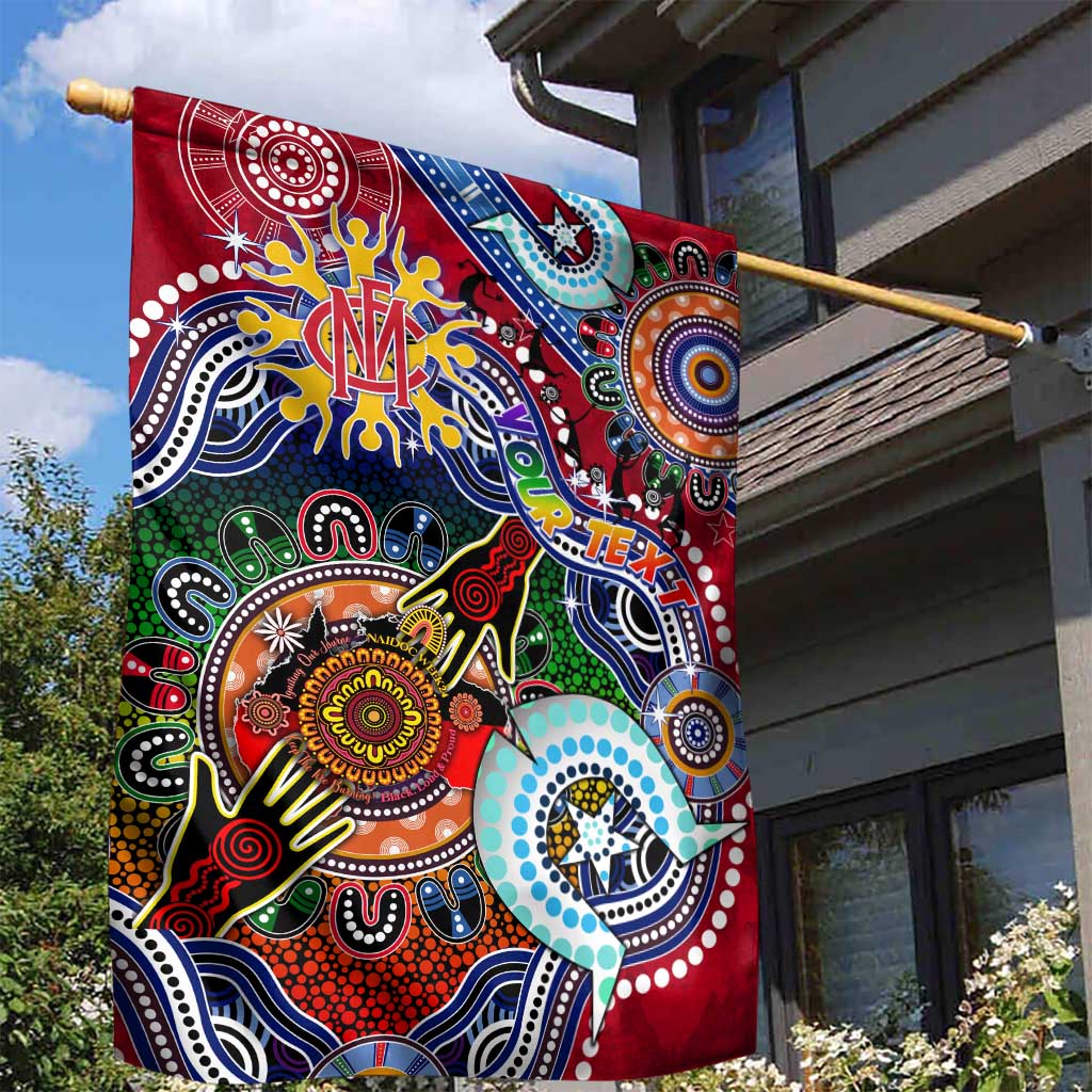 Custom NAIDOC Week 2024 Melbourne Demons Garden Flag Australia Aboriginal Dot Painting - Vibe Hoodie Shop