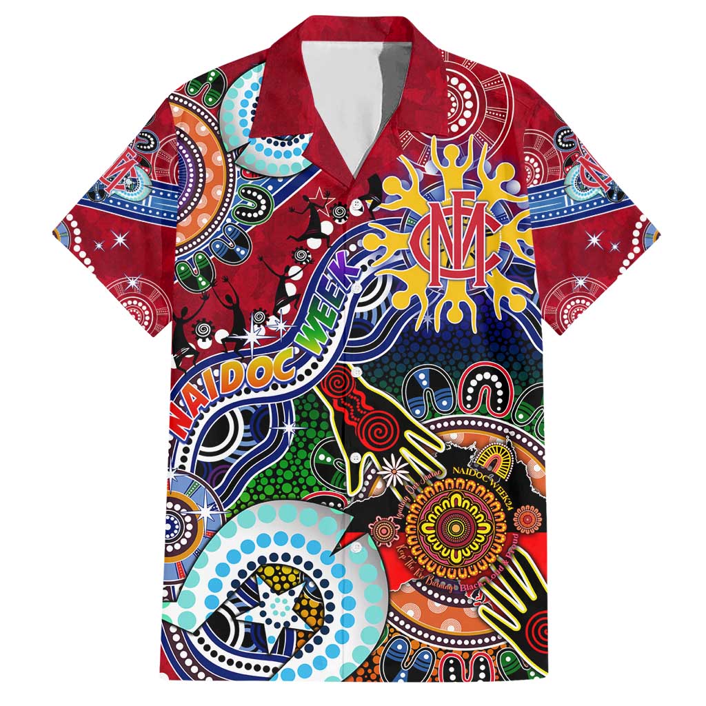 Custom NAIDOC Week 2024 Melbourne Demons Hawaiian Shirt Australia Aboriginal Dot Painting - Vibe Hoodie Shop