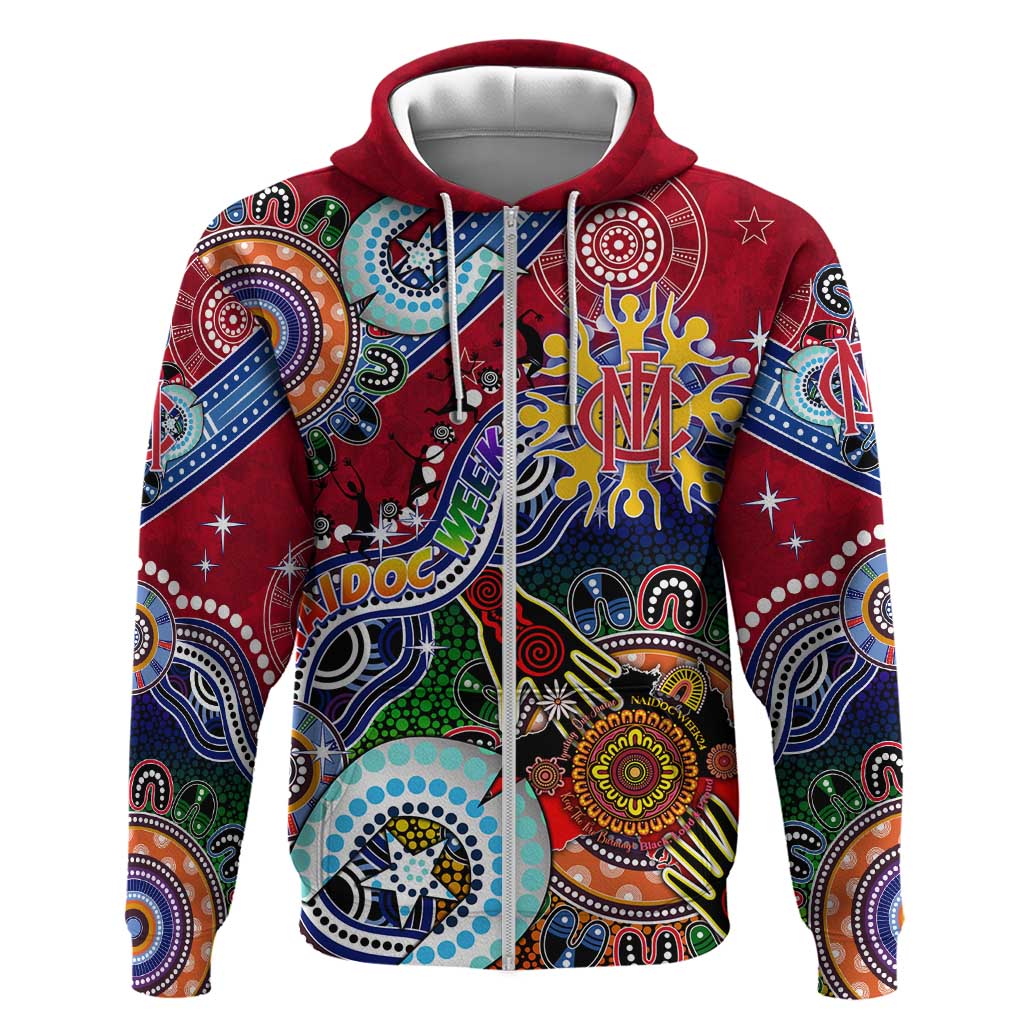 Custom NAIDOC Week 2024 Melbourne Demons Hoodie Australia Aboriginal Dot Painting - Vibe Hoodie Shop
