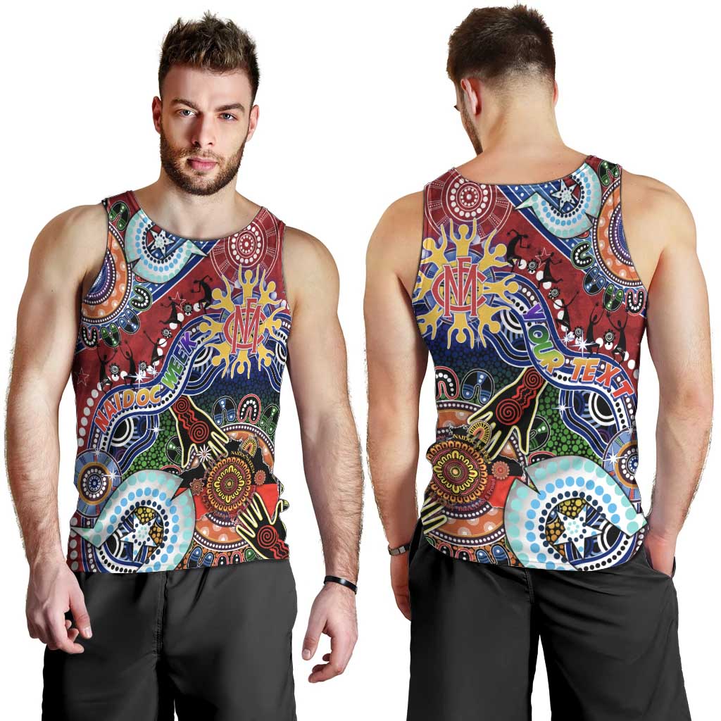 Custom NAIDOC Week 2024 Melbourne Demons Men Tank Top Australia Aboriginal Dot Painting - Vibe Hoodie Shop