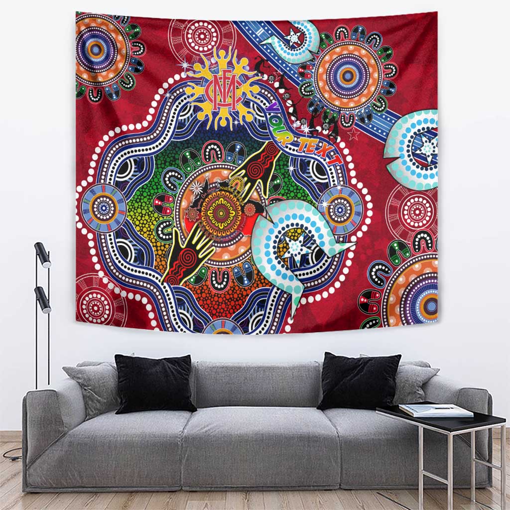 Custom NAIDOC Week 2024 Melbourne Demons Tapestry Australia Aboriginal Dot Painting - Vibe Hoodie Shop