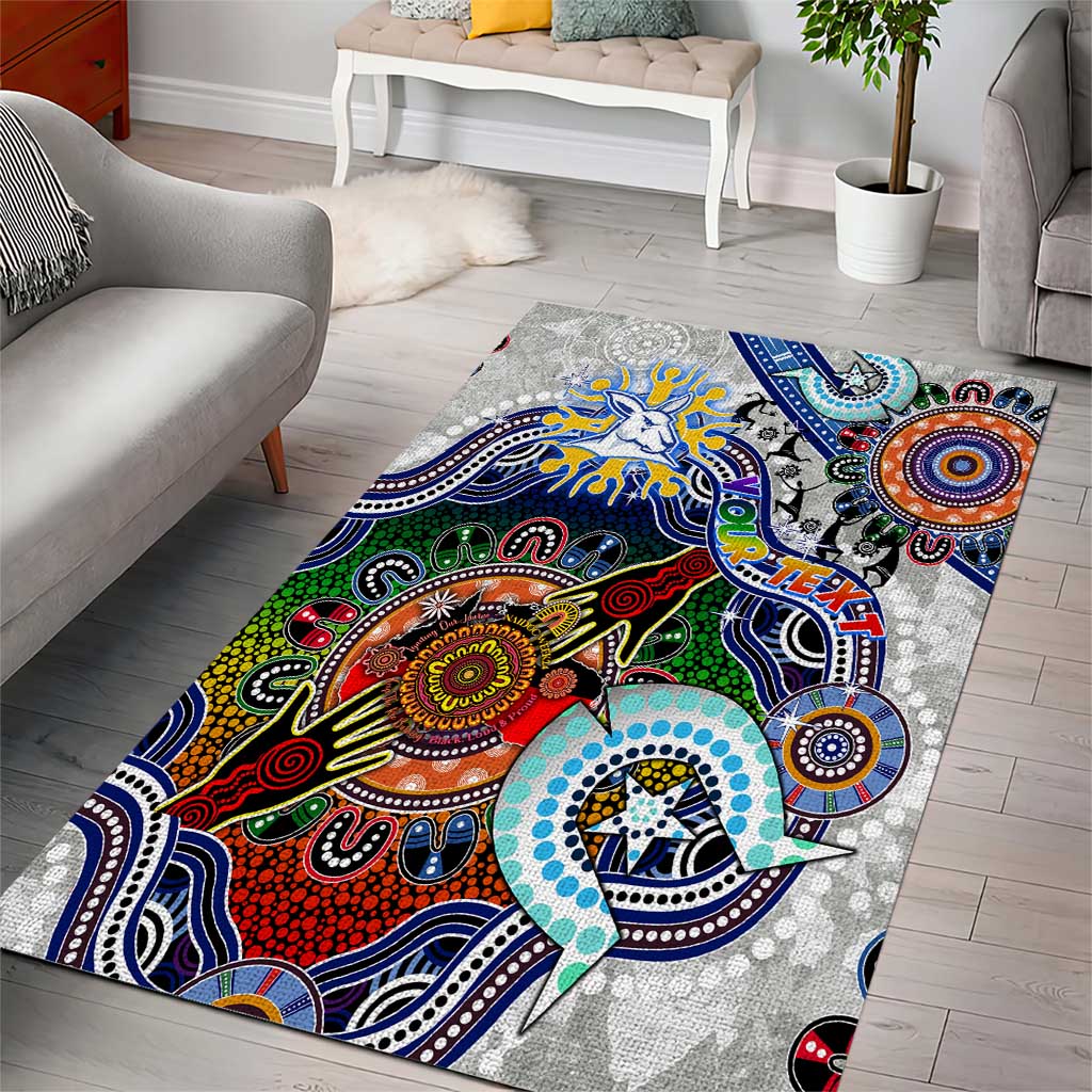 Custom NAIDOC Week 2024 North Melbourne Kangaroos Area Rug Australia Aboriginal Dot Painting - Vibe Hoodie Shop