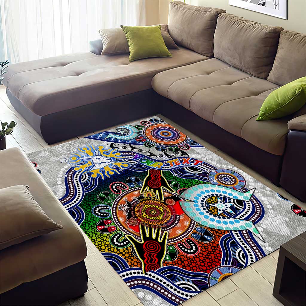 Custom NAIDOC Week 2024 North Melbourne Kangaroos Area Rug Australia Aboriginal Dot Painting - Vibe Hoodie Shop