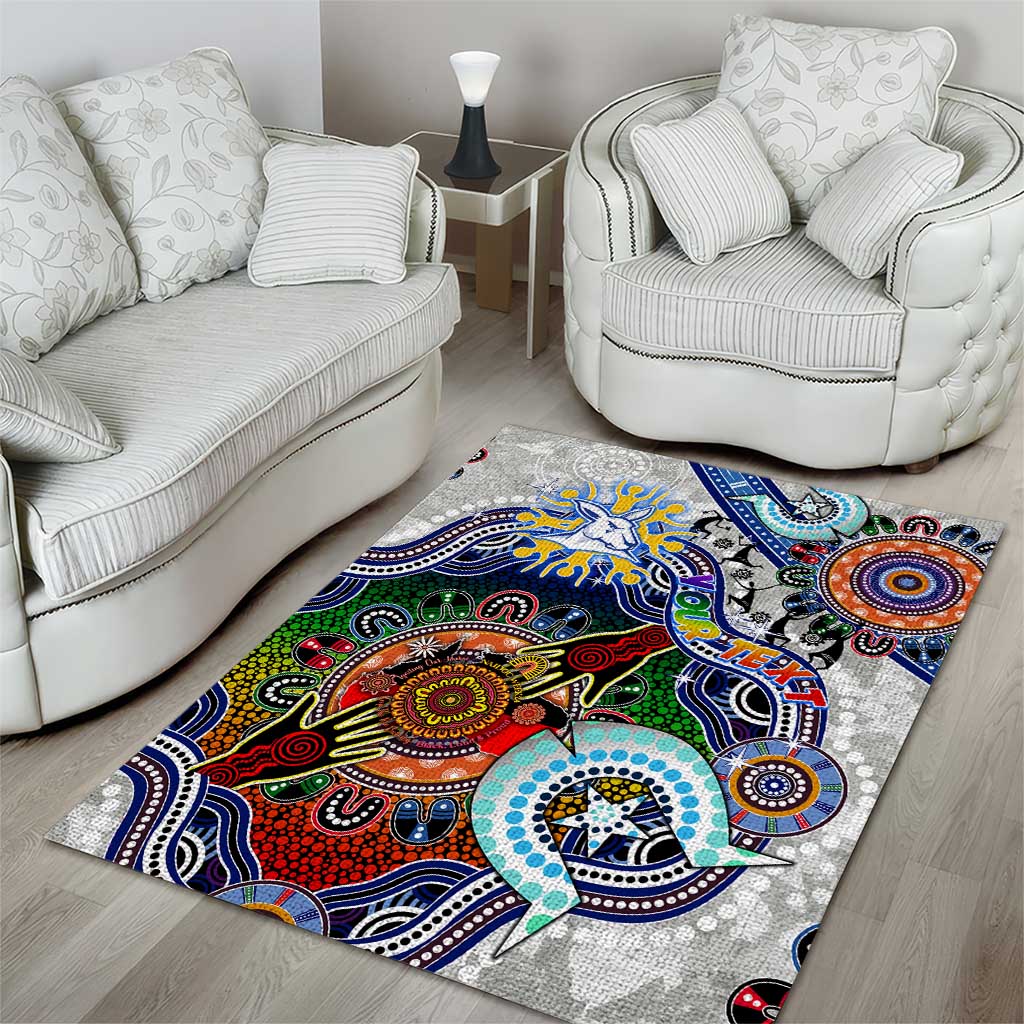 Custom NAIDOC Week 2024 North Melbourne Kangaroos Area Rug Australia Aboriginal Dot Painting - Vibe Hoodie Shop