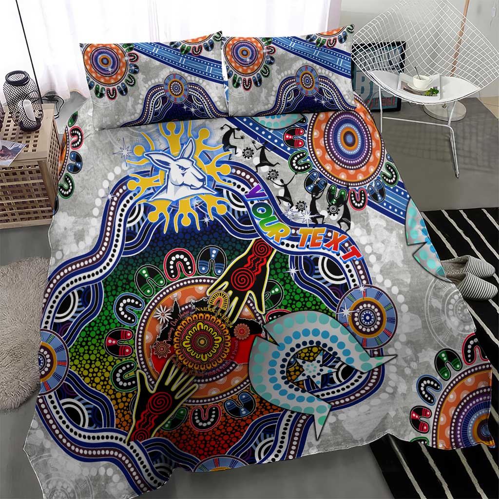 Custom NAIDOC Week 2024 North Melbourne Kangaroos Bedding Set Australia Aboriginal Dot Painting - Vibe Hoodie Shop