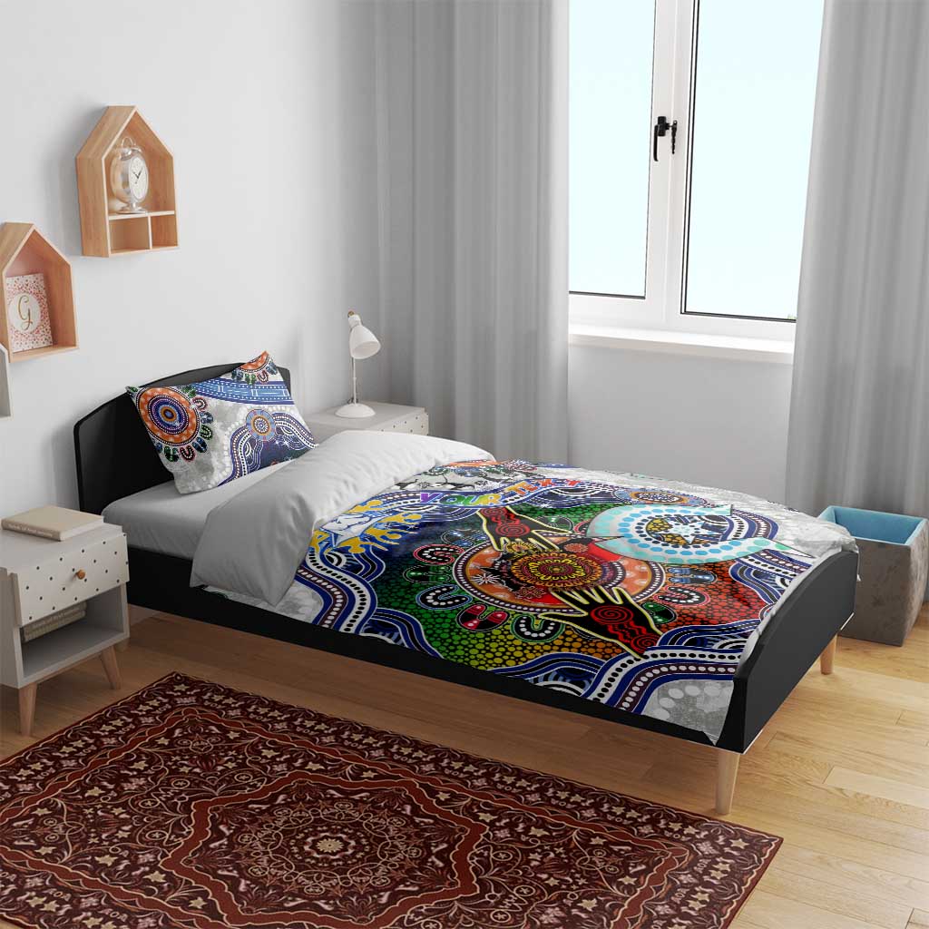 Custom NAIDOC Week 2024 North Melbourne Kangaroos Bedding Set Australia Aboriginal Dot Painting - Vibe Hoodie Shop