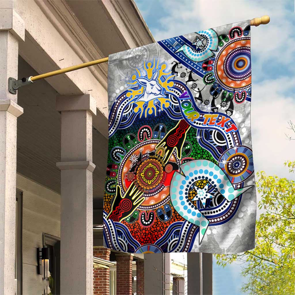 Custom NAIDOC Week 2024 North Melbourne Kangaroos Garden Flag Australia Aboriginal Dot Painting - Vibe Hoodie Shop