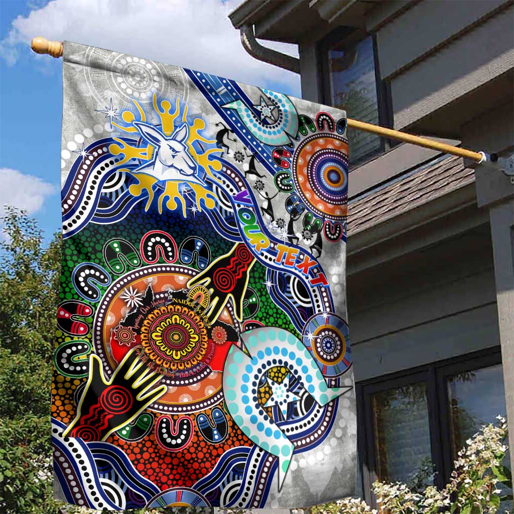 Custom NAIDOC Week 2024 North Melbourne Kangaroos Garden Flag Australia Aboriginal Dot Painting - Vibe Hoodie Shop