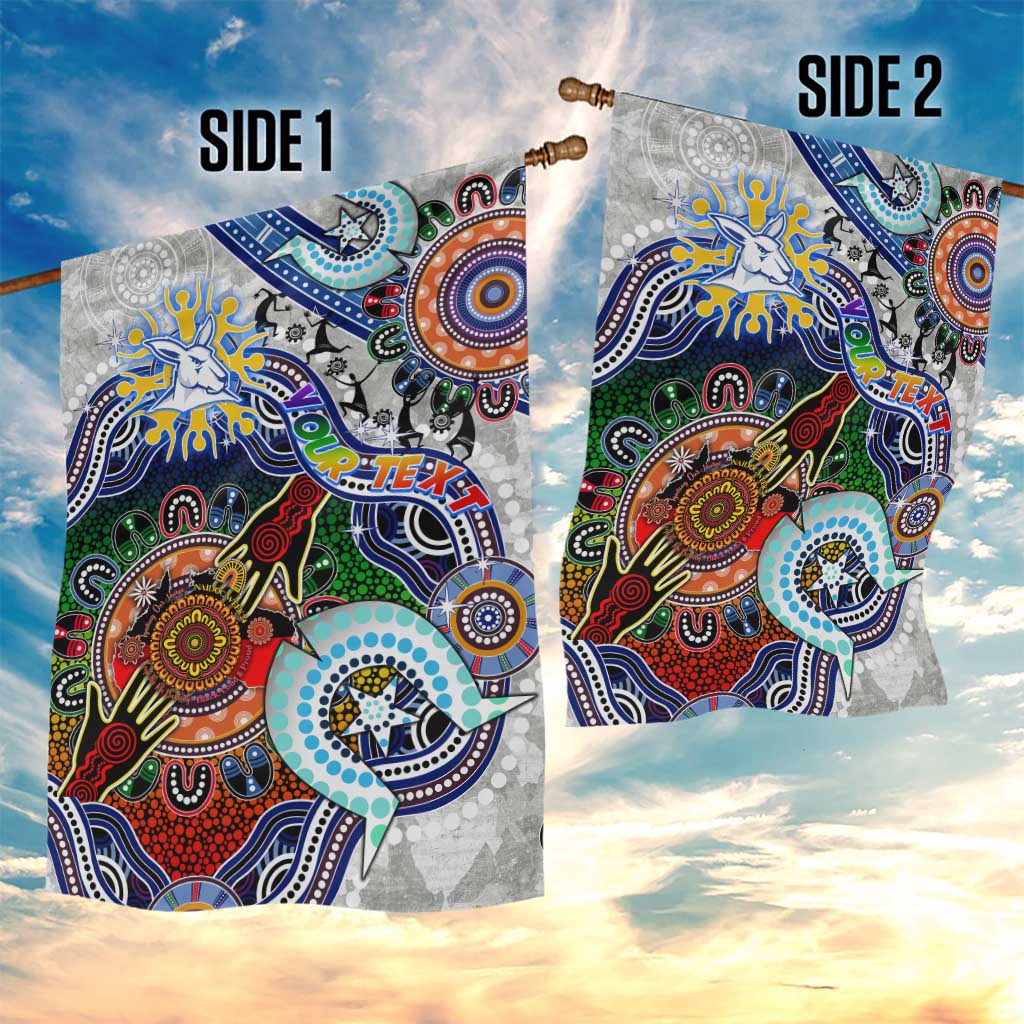 Custom NAIDOC Week 2024 North Melbourne Kangaroos Garden Flag Australia Aboriginal Dot Painting - Vibe Hoodie Shop
