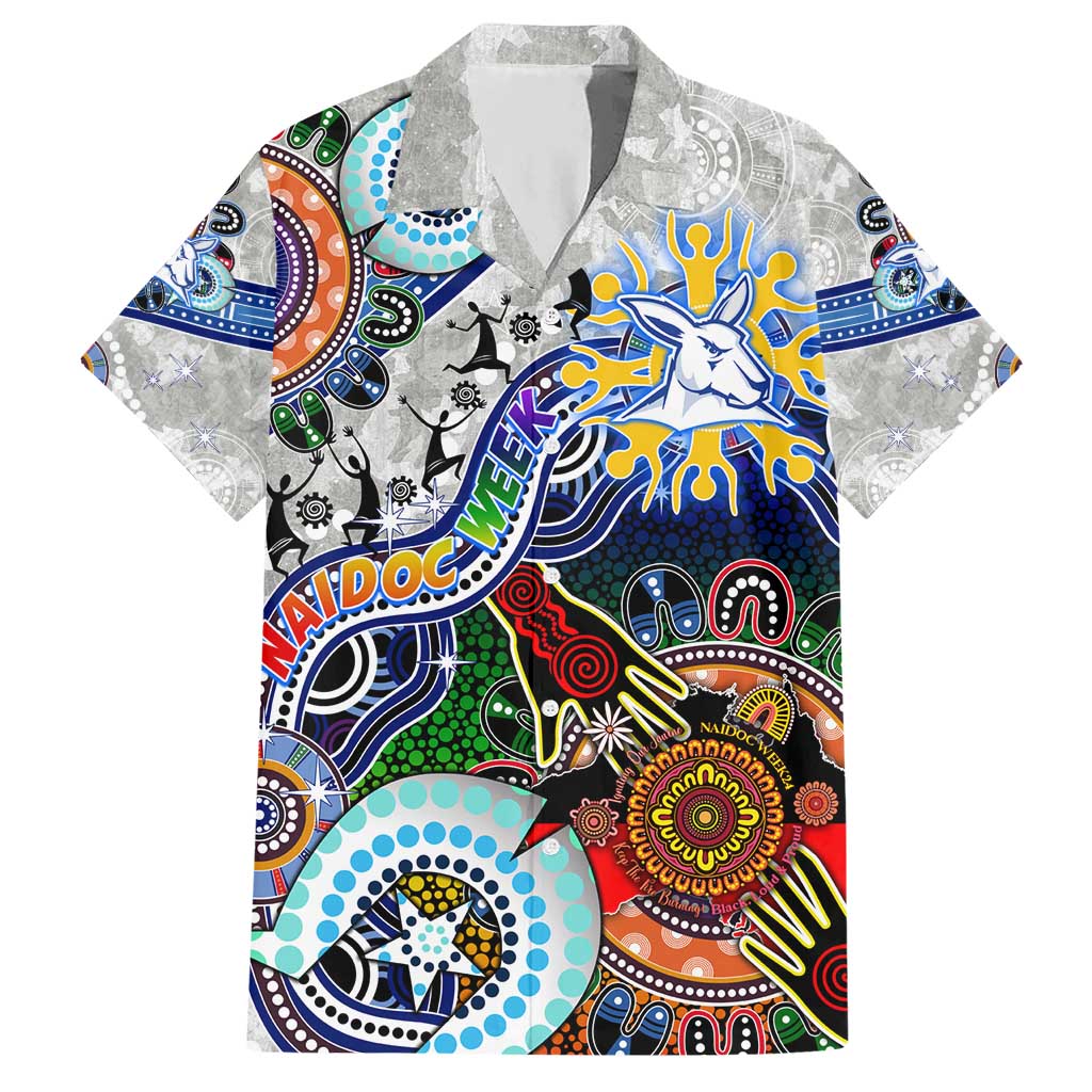 Custom NAIDOC Week 2024 North Melbourne Kangaroos Hawaiian Shirt Australia Aboriginal Dot Painting - Vibe Hoodie Shop