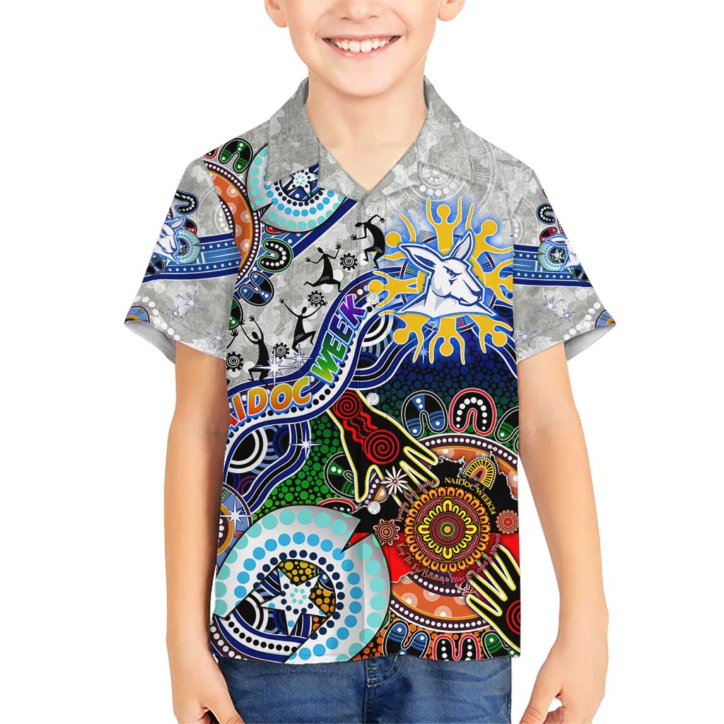 Custom NAIDOC Week 2024 North Melbourne Kangaroos Hawaiian Shirt Australia Aboriginal Dot Painting - Vibe Hoodie Shop