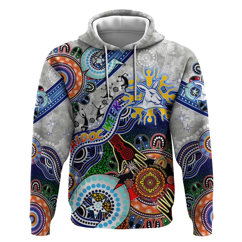 Custom NAIDOC Week 2024 North Melbourne Kangaroos Hoodie Australia Aboriginal Dot Painting - Vibe Hoodie Shop