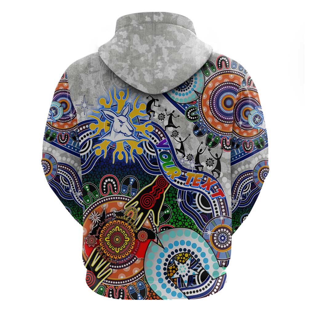 Custom NAIDOC Week 2024 North Melbourne Kangaroos Hoodie Australia Aboriginal Dot Painting - Vibe Hoodie Shop