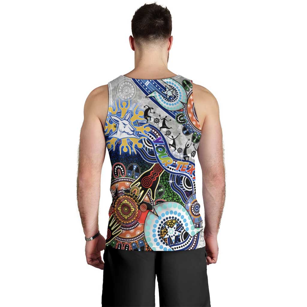 Custom NAIDOC Week 2024 North Melbourne Kangaroos Men Tank Top Australia Aboriginal Dot Painting - Vibe Hoodie Shop