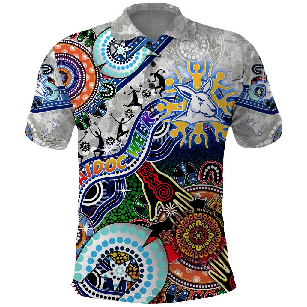 Custom NAIDOC Week 2024 North Melbourne Kangaroos Polo Shirt Australia Aboriginal Dot Painting - Vibe Hoodie Shop
