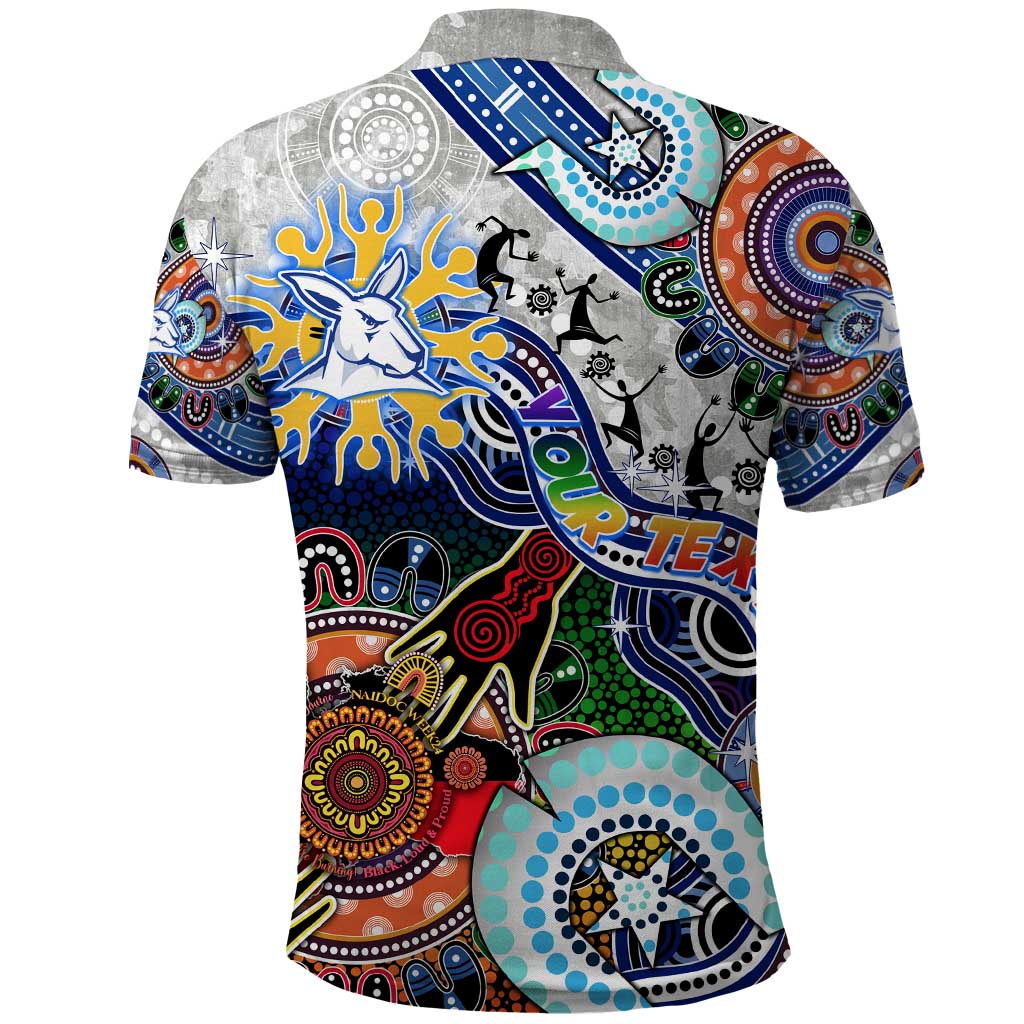 Custom NAIDOC Week 2024 North Melbourne Kangaroos Polo Shirt Australia Aboriginal Dot Painting - Vibe Hoodie Shop