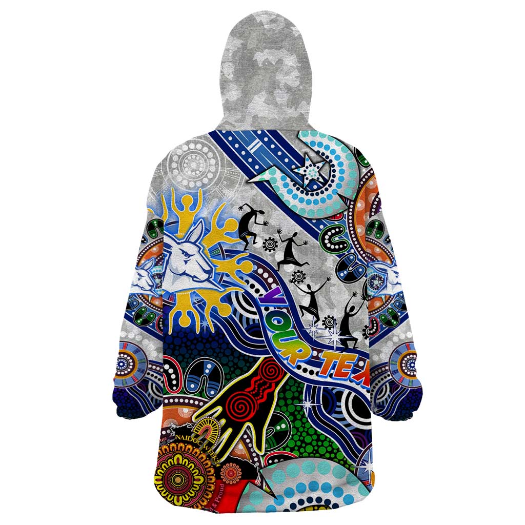 Custom NAIDOC Week 2024 North Melbourne Kangaroos Wearable Blanket Hoodie Australia Aboriginal Dot Painting - Vibe Hoodie Shop