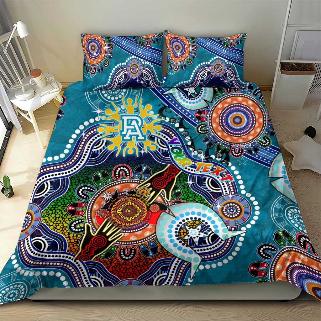 Custom NAIDOC Week 2024 Port Adelaide Power Bedding Set Australia Aboriginal Dot Painting - Vibe Hoodie Shop