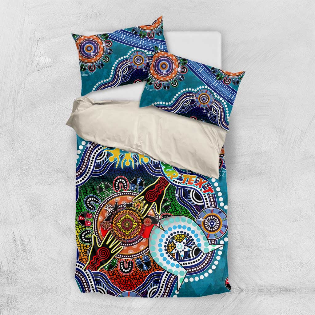 Custom NAIDOC Week 2024 Port Adelaide Power Bedding Set Australia Aboriginal Dot Painting - Vibe Hoodie Shop