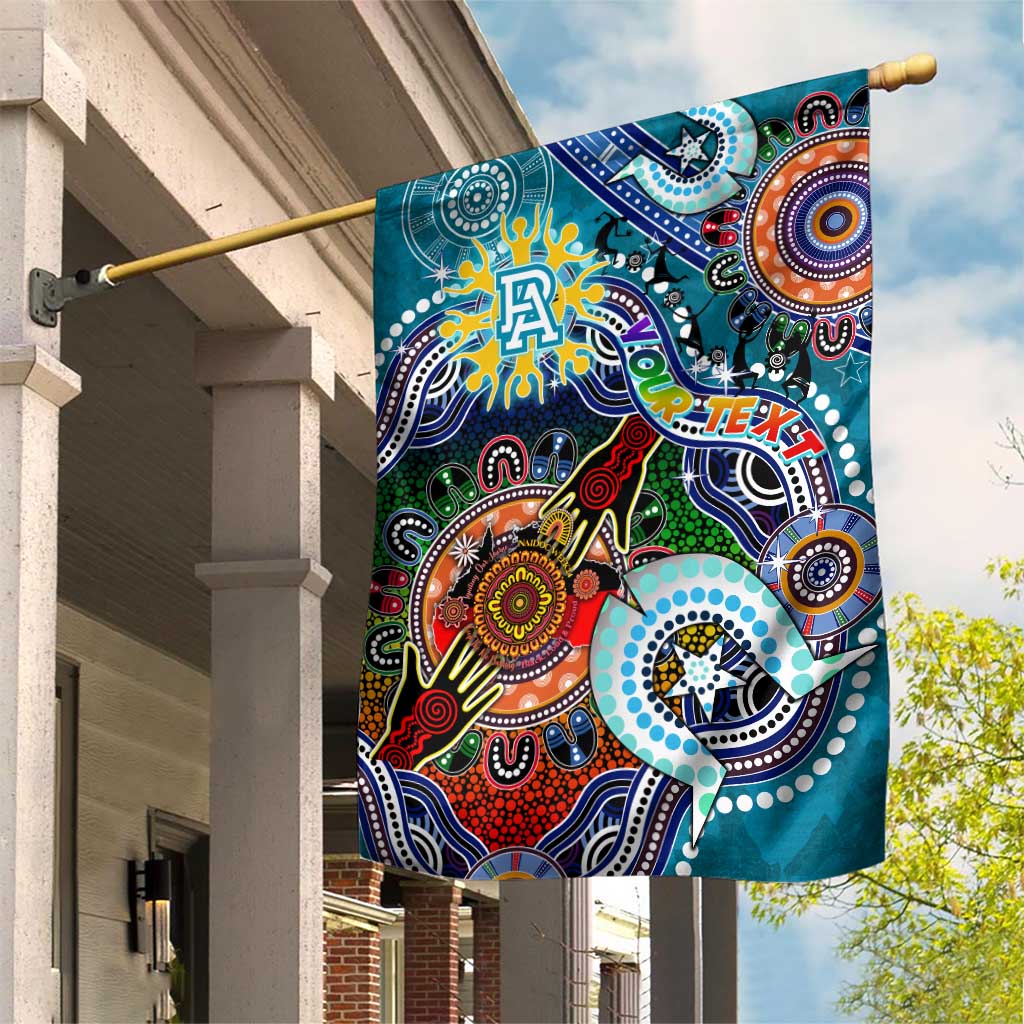 Custom NAIDOC Week 2024 Port Adelaide Power Garden Flag Australia Aboriginal Dot Painting - Vibe Hoodie Shop