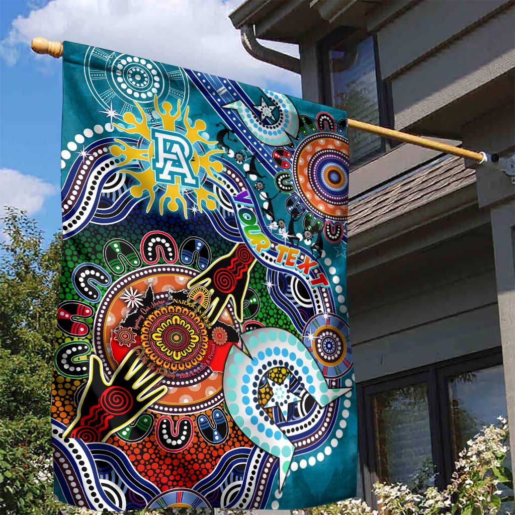 Custom NAIDOC Week 2024 Port Adelaide Power Garden Flag Australia Aboriginal Dot Painting - Vibe Hoodie Shop