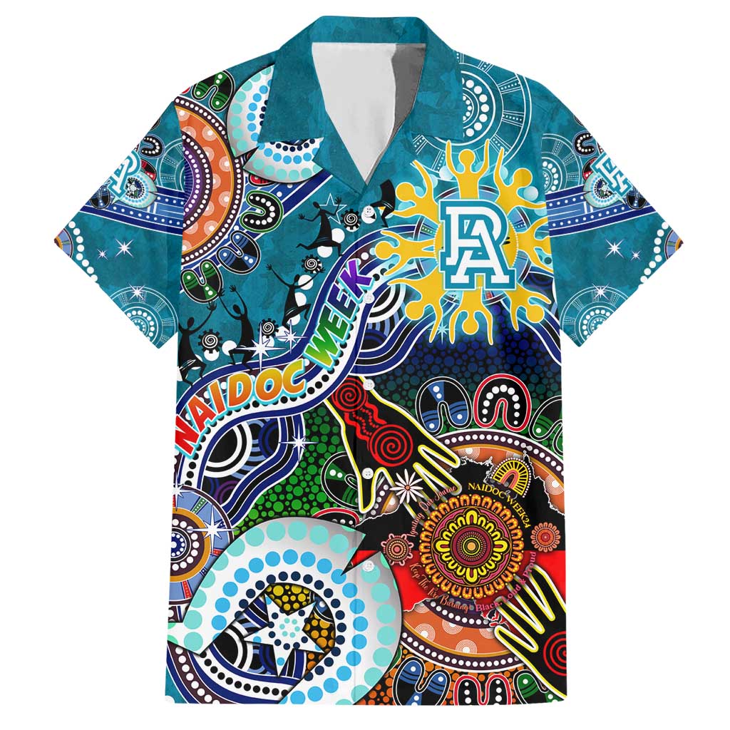 Custom NAIDOC Week 2024 Port Adelaide Power Hawaiian Shirt Australia Aboriginal Dot Painting - Vibe Hoodie Shop