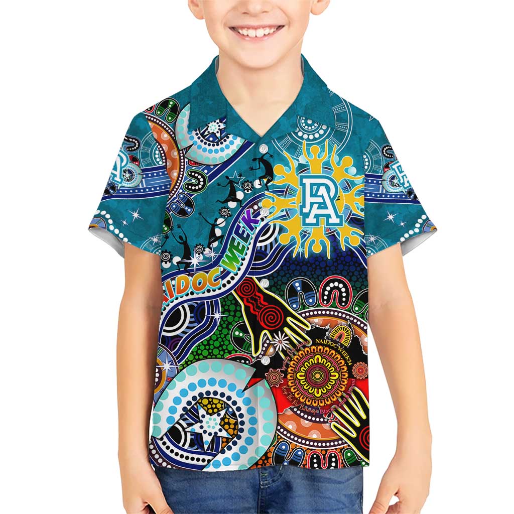 Custom NAIDOC Week 2024 Port Adelaide Power Hawaiian Shirt Australia Aboriginal Dot Painting - Vibe Hoodie Shop