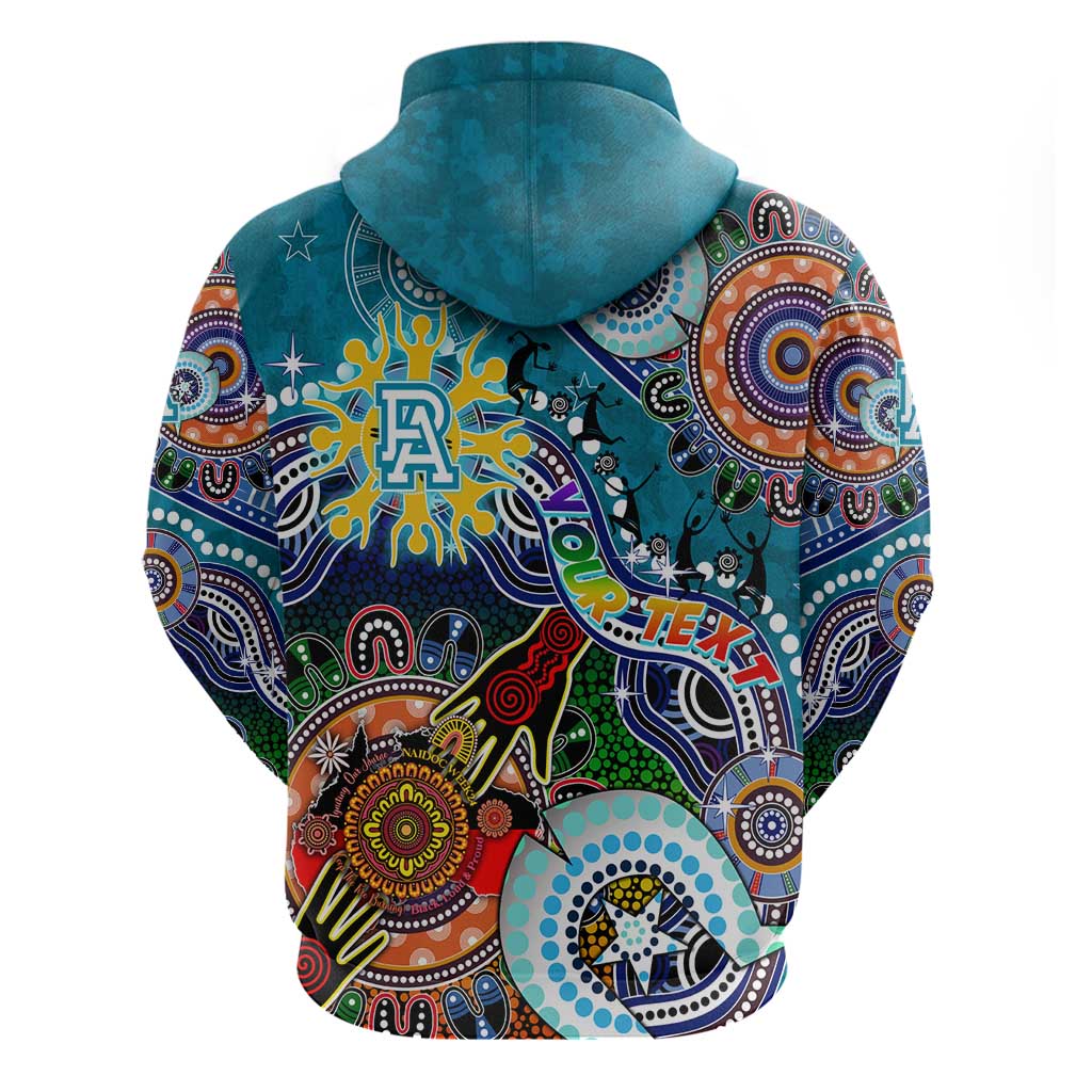 Custom NAIDOC Week 2024 Port Adelaide Power Hoodie Australia Aboriginal Dot Painting - Vibe Hoodie Shop