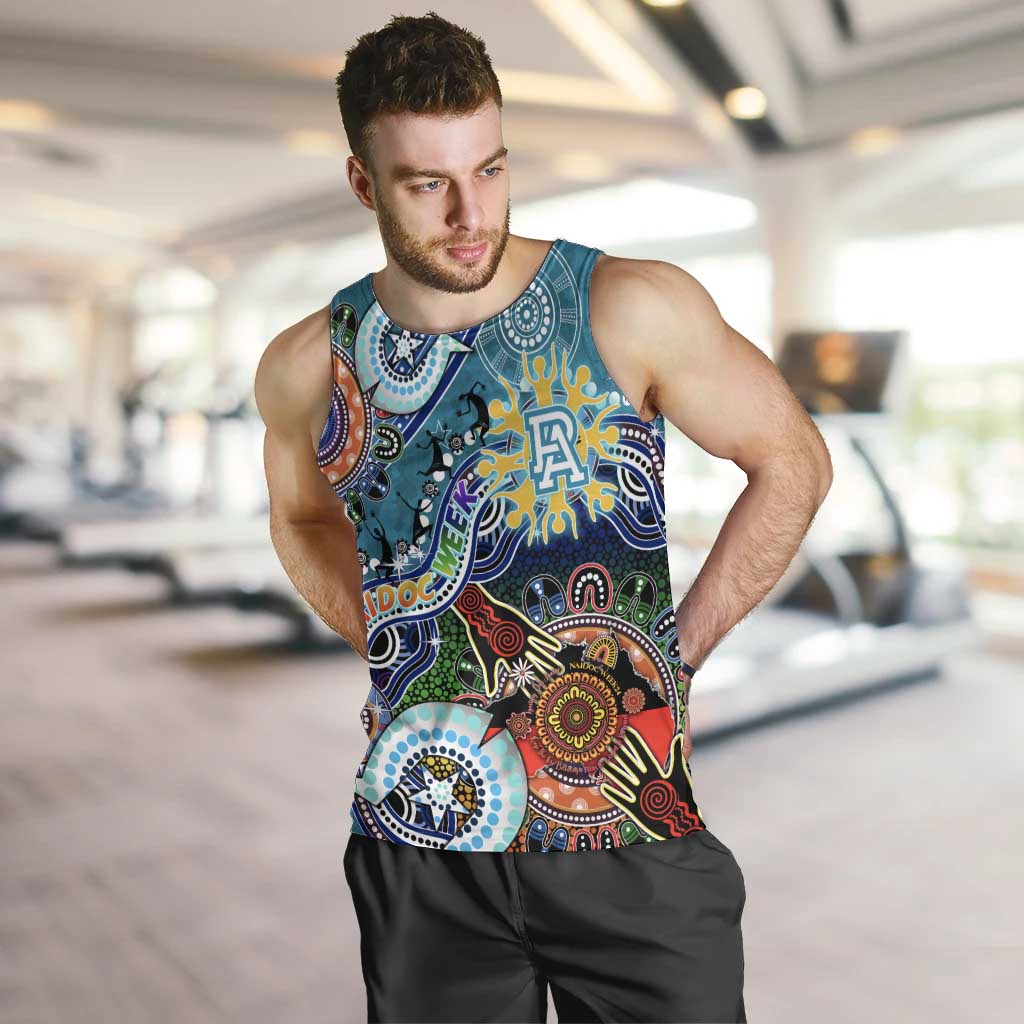Custom NAIDOC Week 2024 Port Adelaide Power Men Tank Top Australia Aboriginal Dot Painting - Vibe Hoodie Shop