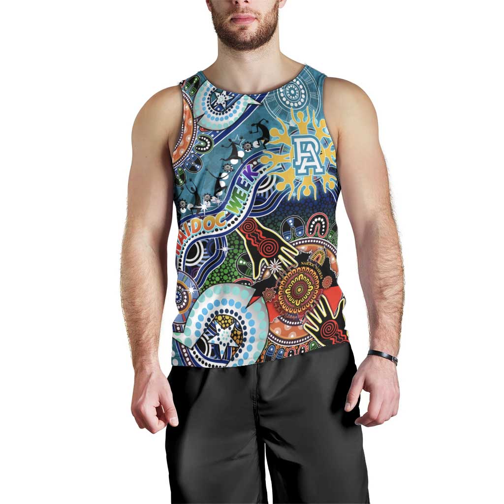 Custom NAIDOC Week 2024 Port Adelaide Power Men Tank Top Australia Aboriginal Dot Painting - Vibe Hoodie Shop